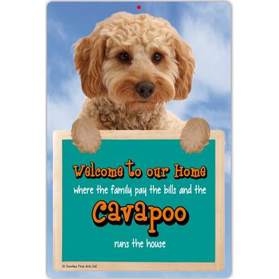 Cavapoo 'Runs the House' Dog Sign